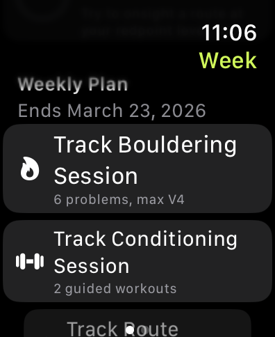Apple Watch - Weekly Plan